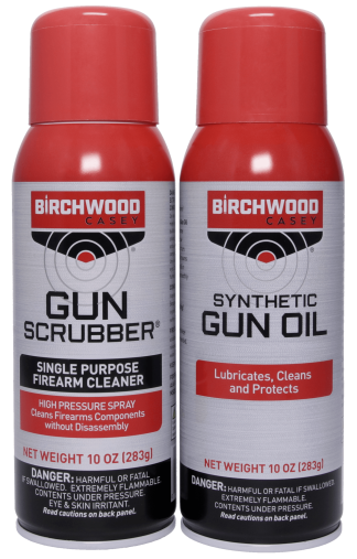 Birchwood Casey 33302 Gun Scrubber & Synthetic Gun Oil Combo Pack 10 oz. Aerosol Can 2 Pack