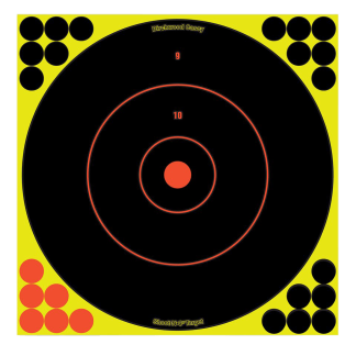 Birchwood Casey 34022 Shoot-N-C Reactive Target Self-Adhesive Paper Muzzleloader/Shotgun Black/Yellow 200+ yds 12" Bullseye Includes Pasters 12 PK