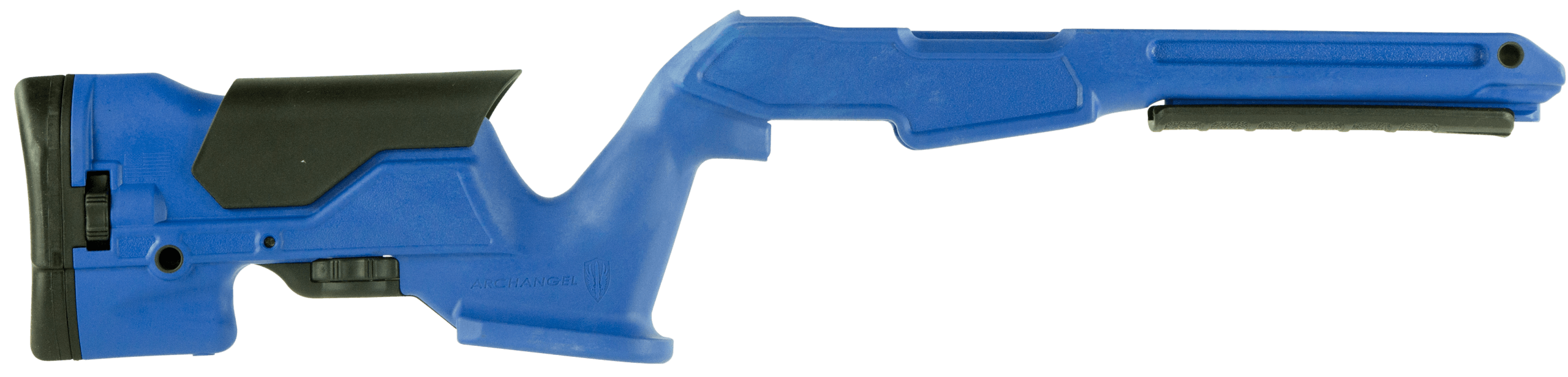 Archangel AAP1022BB Precision Stock Bullseye Blue Synthetic Fixed with Adjustable Cheek Riser for Ruger 10/22 Ambidextrous Hand