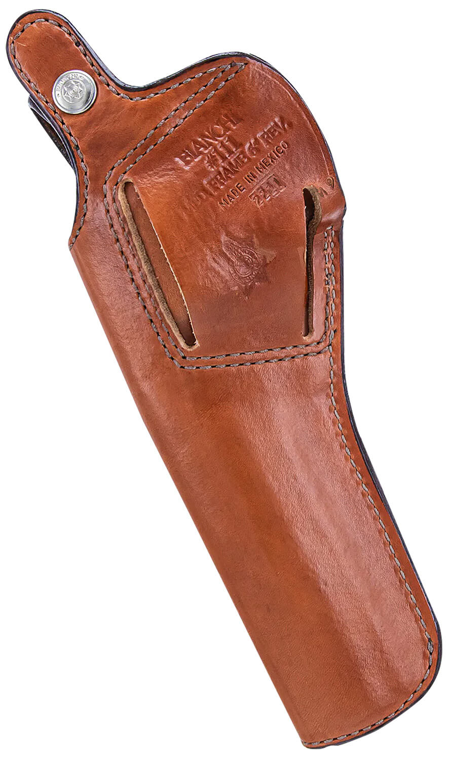 Bianchi 12706 111 Cyclone Belt Holster Size 12 OWB Open Bottom Style made of Leather with Tan Finish Strongside/Crossdraw & Belt Loop Mount Type fits Colt 1911 Government & Springfield 1911-A1 for Right Hand - Image 2