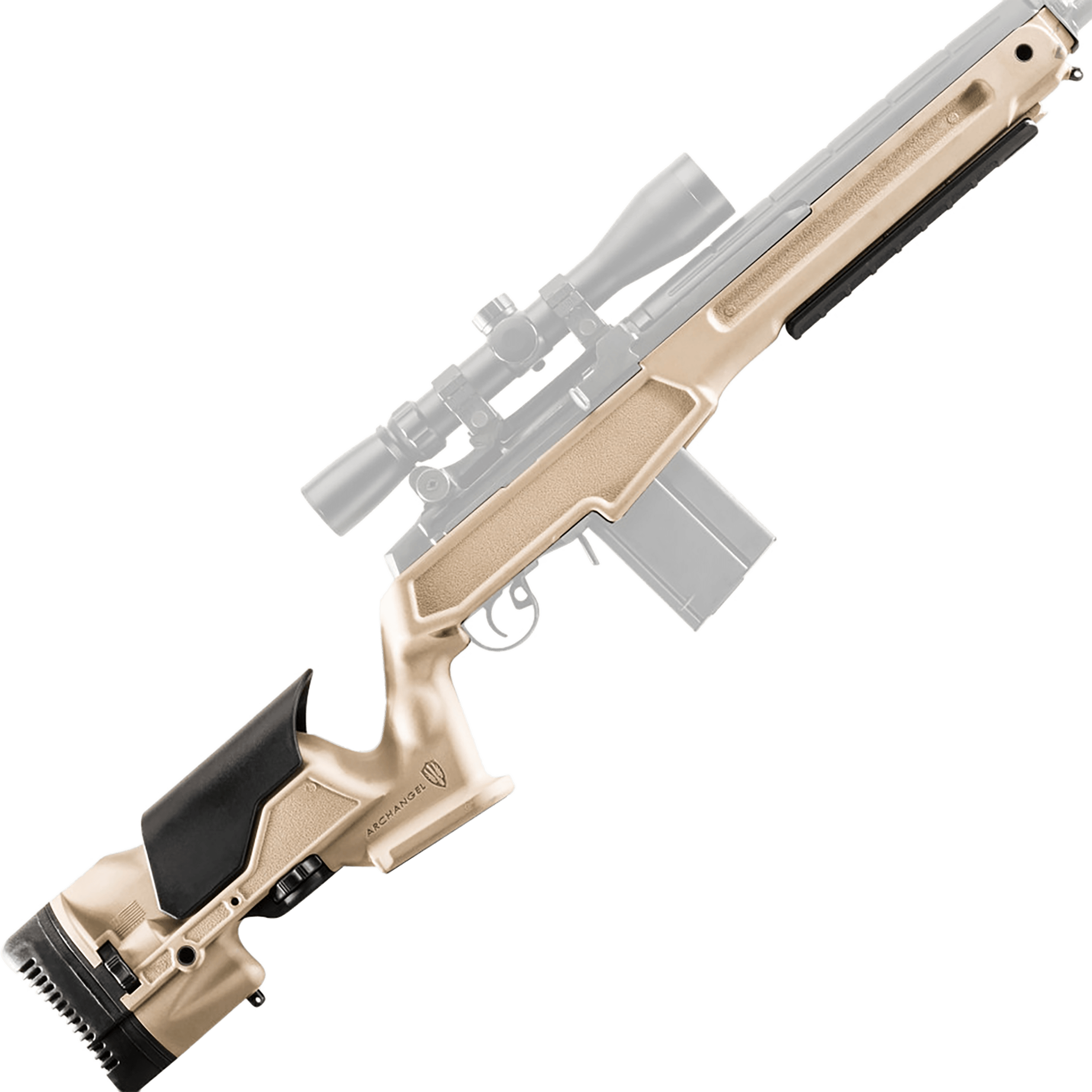 Archangel AAM1ADT Precision Stock Desert Tan Synthetic Fixed with Adjustable Cheek Riser for Springfield M1A M14