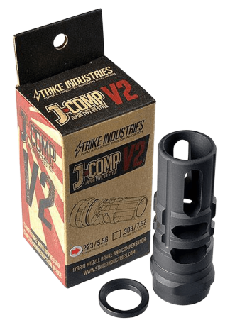Strike Industries JCOMP2223 JComp Gen 2 Black Steel w/ 1/2"-28 tpi Threads 2.55" OAL 0.26" Diameter 0.87" Diameter 5.56x45mm NATO Fits AR-Platform