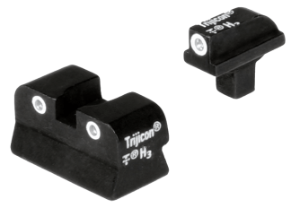 Trijicon 600138 Bright & Tough Night Sights- Colt 1911 Black | Green Tritium White Outline Front Sight Green Tritium White Outline Rear Sight