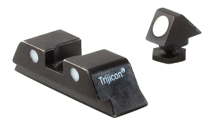 Trijicon 600234 Bright & Tough Steel Sights (No Tritium)- Glock Standard Frames  Black | White Front Sight White  Rear Sight