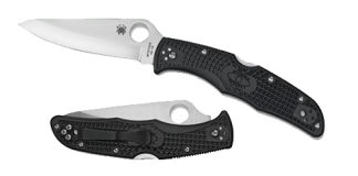 Spyderco C10PBK Endura 4 Lightweight 3.80" Folding Drop Point Plain VG-10 SS Blade/Black  Textured FRN Handle Includes Pocket Clip