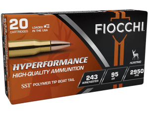Fiocchi 243HSB Hyperformance 243Win 95gr Super Shock Tip 20rd Box