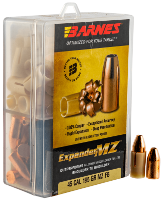 Barnes Bullets 30509 Expander MZ Muzzleloader 45 ExpanderMZ Hollow Point 195gr 24rd/Box