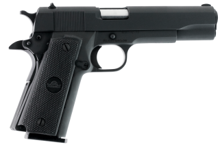 Rock Island 51453MA GI Standard FSHC *MA Compliant 45 ACP Caliber with 5" Barrel  10+1 Capacity  Overall Black Parkerized Finish Steel  Beavertail Frame  Serrated Slide & Black Rubber Grip