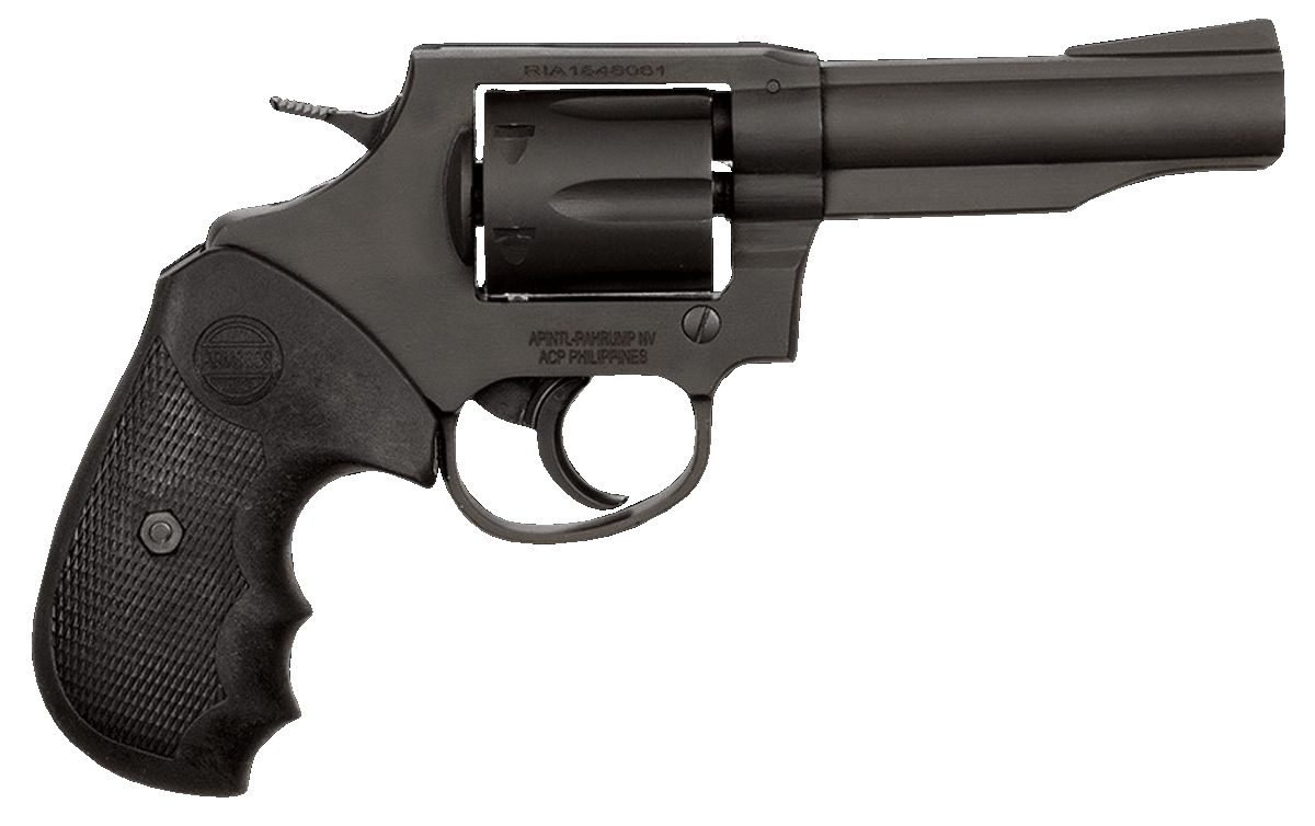 Rock Island 51261 M200 Medium Frame 38 Special 6rd 4" Black Parkerized Steel Barrel Cylinder & Frame Black Finger Grooved Grip Transfer Bar Safety Exposed Hammer
