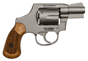 Rock Island 51289 M206  Small Frame 38 Special 6 Shot  2" Matte Nickel Steel Barrel  Cylinder & Frame  Checkered Wood Grip  Transfer Bar Safety  Concealed Hammer