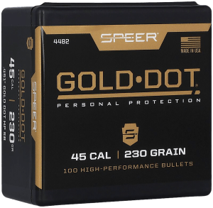 Speer 4482 Gold Dot Personal Protection 45 Cal .451 230 gr Hollow Point 100rd Box/ 5 Case
