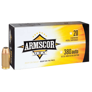 Armscor FAC3803N USA 380ACP 95gr Jacketed Hollow Point 20rd Box