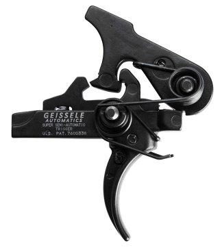 Geissele Automatics 05101 SSA Two-Stage Curved Trigger with 4.25-4.75 lbs Draw Weight & Black Oxide Finish for AR-Platform