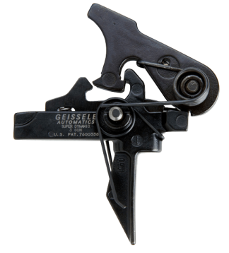 Geissele Automatics 05166 SD 3 Gun Flat Trigger with 4.50-5.50 lbs Draw Weight & Black Oxide Finish for AR-15/AR-10