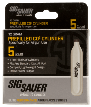 Sig Sauer Airguns AC125 CO2 Cylinders 12 gram 5 Per Pack