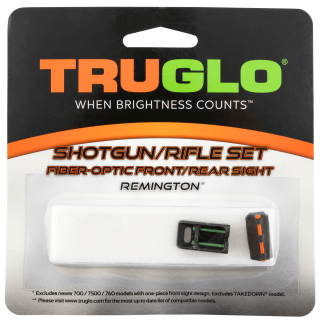 TruGlo TG110W Fiber-Optic Sights For Remington Black | Red Fiber Optic Front Sight | Green Fiber Optic Rear Sight