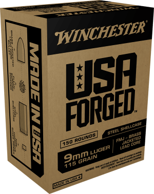Winchester Ammo WIN9S USA Forged 9mm Luger 115 gr Full Metal Jacket 150rd Box/ 5 Case