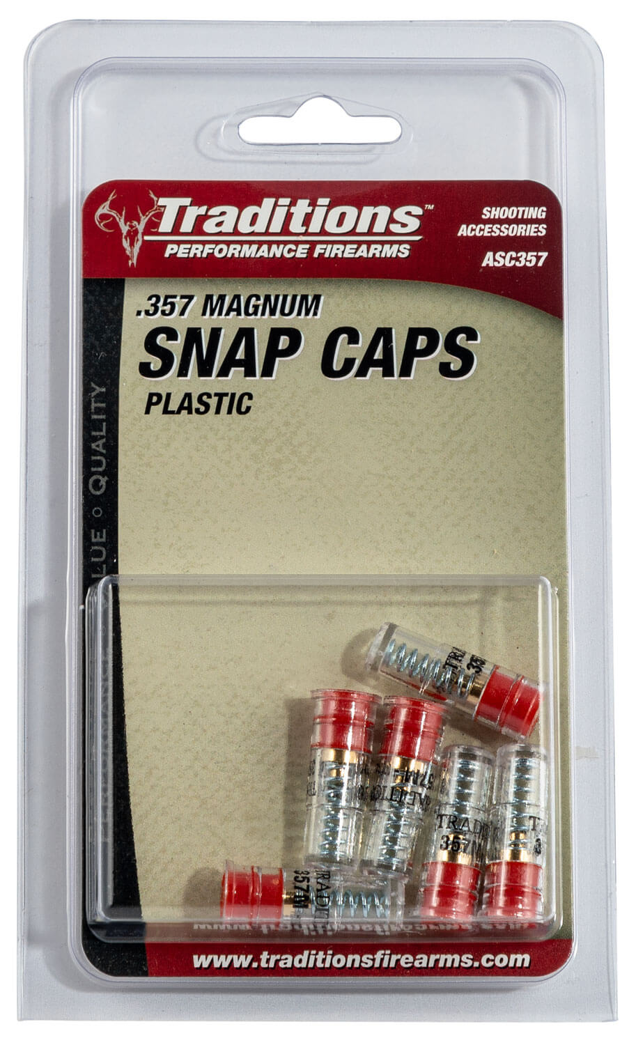 Traditions ASC357 Snap Caps 357 Mag Plastic Brass Base/ 6 Pack - Image 2