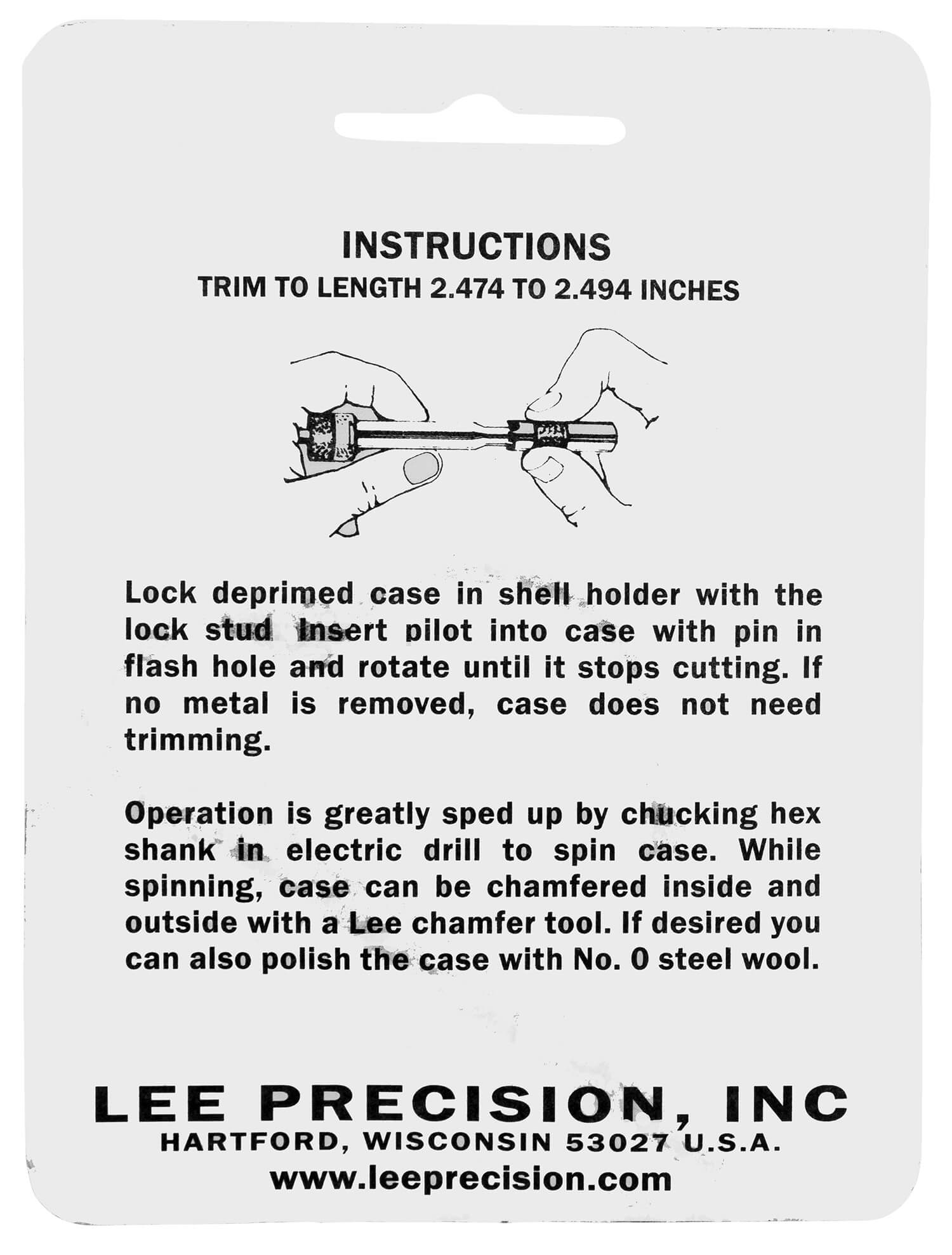 Lee Precision 90140 Case Length Gauge 30-06 Springfield Steel Works With Zip Trim Includes Shell Holder - Image 2