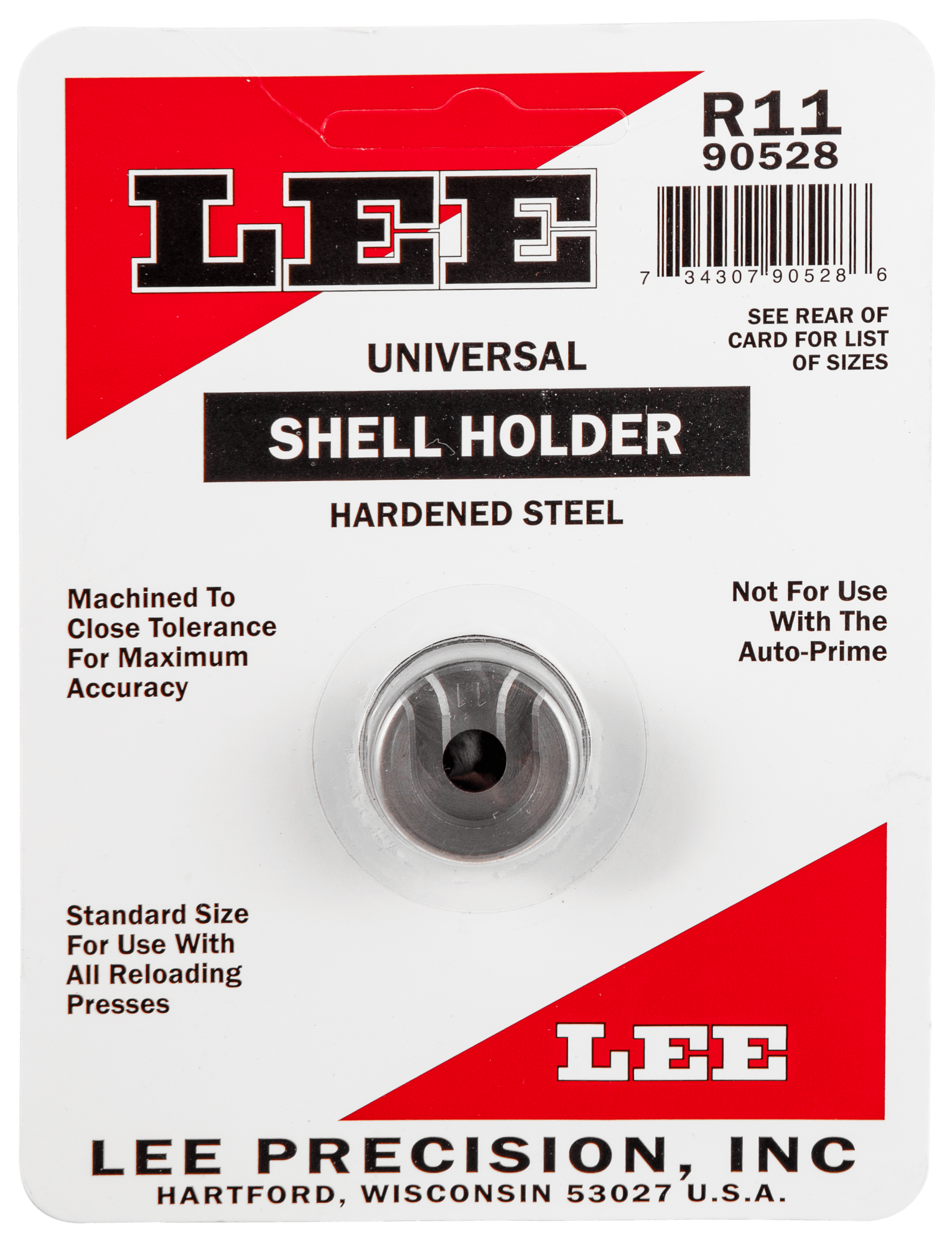 Lee Precision 90528 Shell Holder Universal #11R 303 Savage / 444 Marlin / 44 Special / 44 Mag / 45 Colt