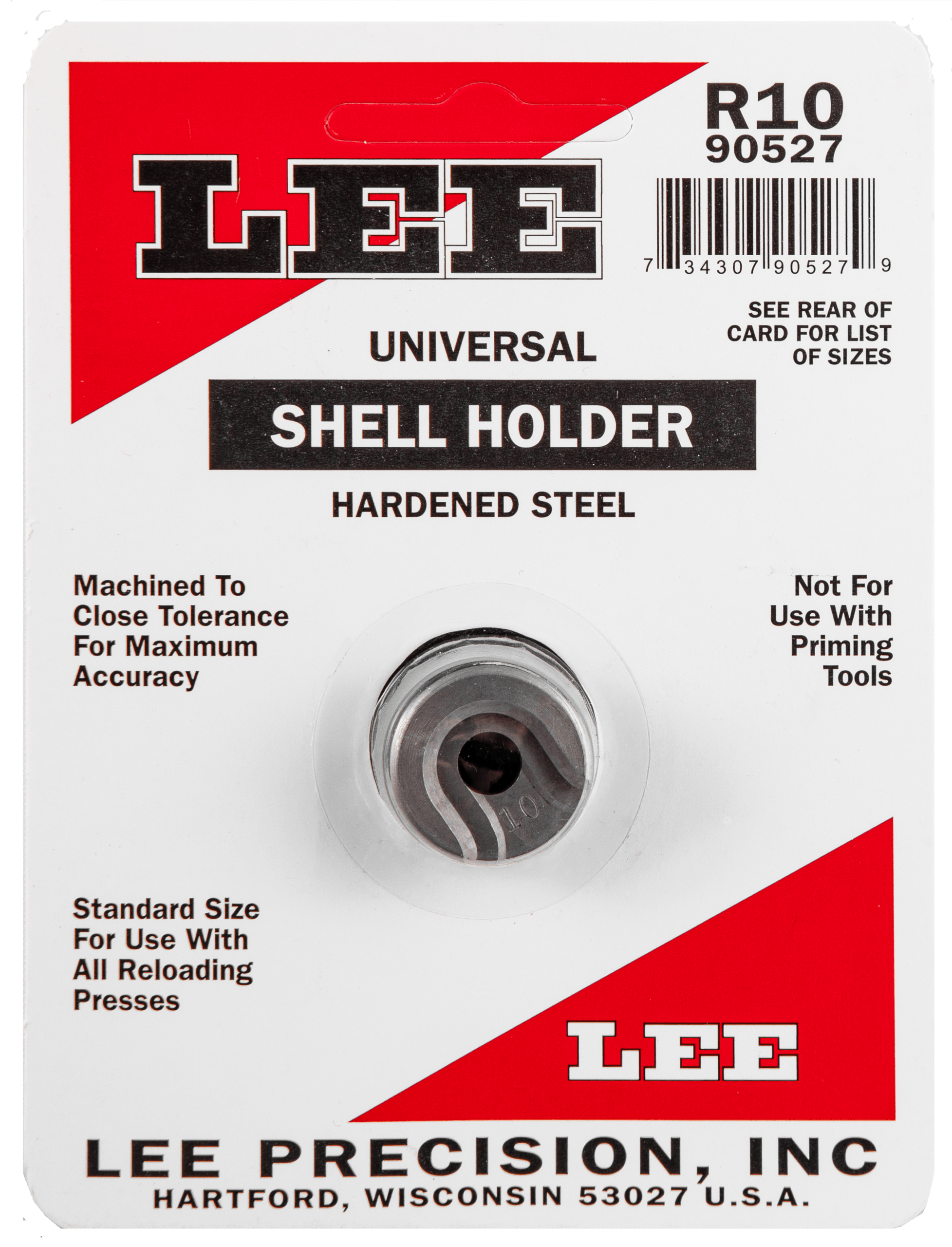 Lee Precision 90527 Shell Holder Universal #10R 220 Swift / 6.5 Japanese / 7x64 Breneke