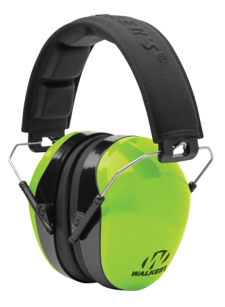 Walker's GWPDCPMHVG Advanced Protection Passive Muff 26 dB Over the Head Lime Green/Black Polymer