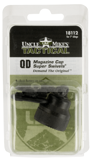 Uncle Mike's 18112 Mag Cap Swivel Set made of Steel with Blued Finish  1" Loop Size & Quick Detach Style for Mossberg 590  835 Includes Two Super Swivels
