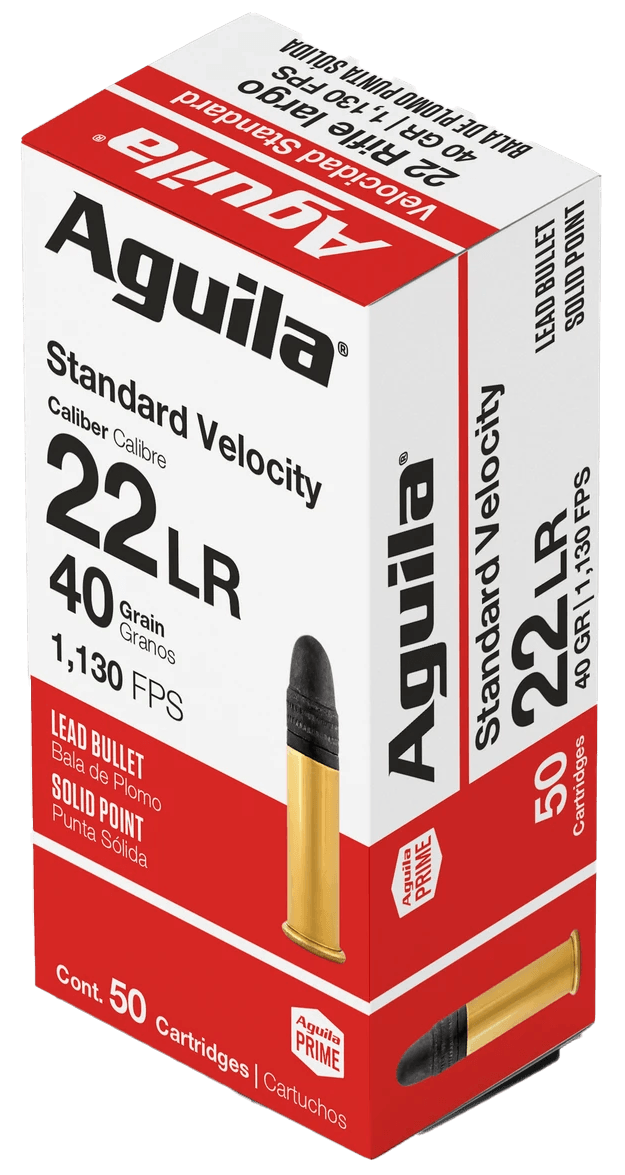 Aguila 1B220332 Standard Rimfire 22LR 40gr Lead Solid Point 50rd Box