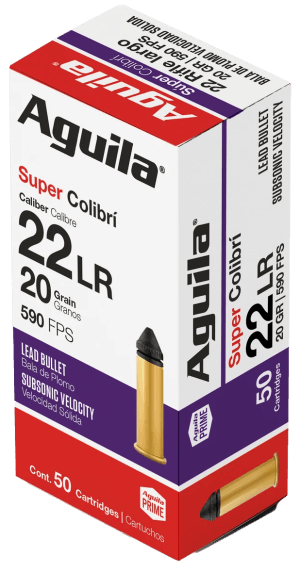 Aguila 1B220339 Super Colibri Rimfire 22LR 20gr Subsonic Lead 50rd Box