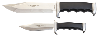 Humvee Adventure Gear HMVBC02BK Bowie Knife Set Fixed Plain Spear Point Polished Stainless Steel Black Pakawood