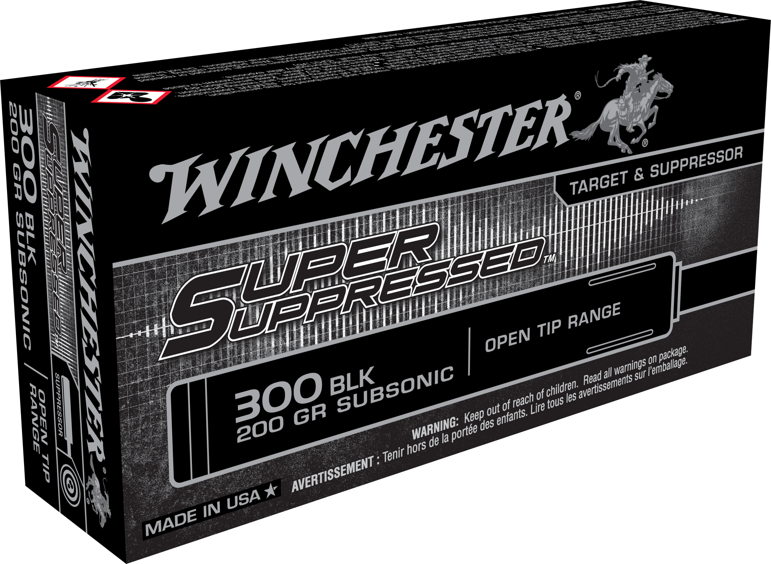 Winchester Ammo SUP300BLK Super Suppressed 300 Blackout 200 gr Open Tip Range 20rd Box
