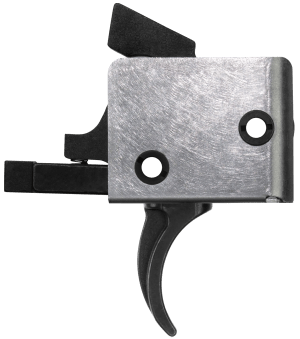 CMC Triggers 91501 Drop-In  Single-Stage Curved Trigger with 3-3.50 lbs Draw Weight & Black/Silver Finish for AR-15/AR-10
