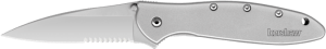 Kershaw 1660ST Leek 3" Folding Drop Point Part Serrated Bead Blasted 14C28N Steel Blade Bead Blasted 410 Stainless Steel Handle Includes Pocket Clip
