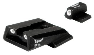 Trijicon 600442 Bright & Tough Night Sights- Smith & Wesson M&P Black | Green Tritium White Outline Front Sight Green Tritium White Outline Rear Sight