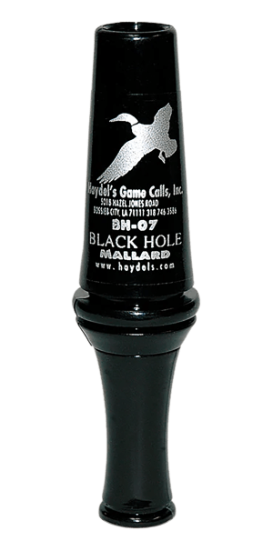 Haydel's Game Calls BH07 Black Hole  Open Call Double Reed Mallard Sounds Attracts Ducks Black Polycarbonate
