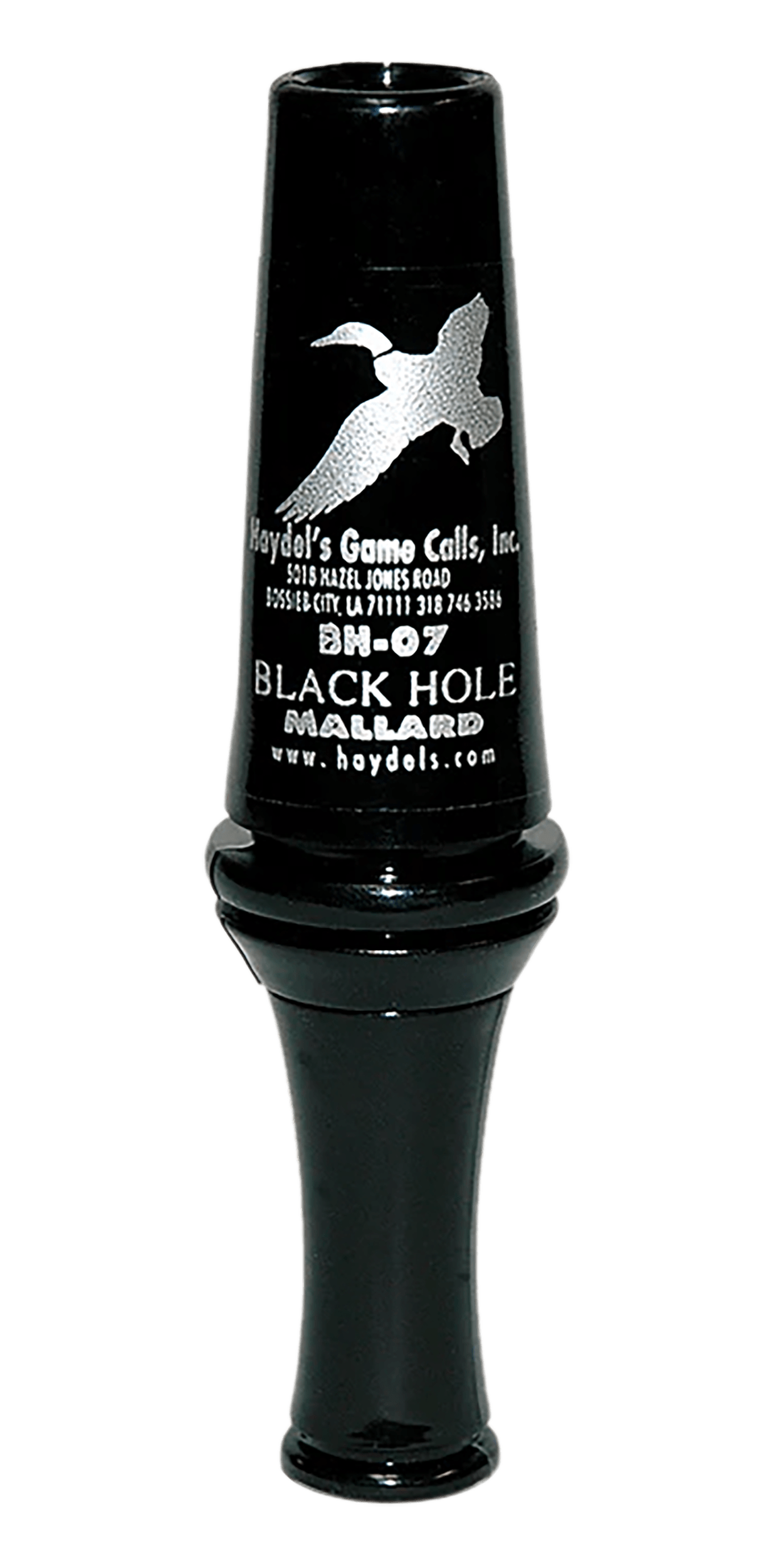 Haydel's Game Calls BH07 Black Hole Open Call Double Reed Mallard Sounds Attracts Ducks Black Polycarbonate
