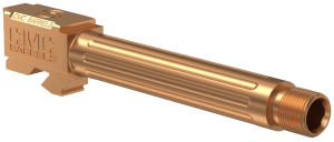 CMC Triggers 75513 Match Precision  Compatible w/Glock 17 Gen3-4 9mm Luger 4.48" Bronze DLC Stainless Steel Fluted/Match Grade/Threaded Barrel