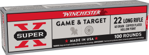 Winchester Ammo X22LRPP1 Super X  22 LR 40 gr Power Point Copper Plated 100rd Box