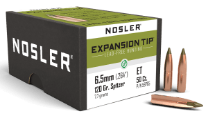 Nosler 59765 E-Tip 6.5 Creedmoor .264 120 gr Spitzer/ 50rd Box