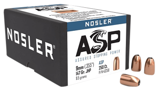 Nosler 43258 Assured Stopping Power  9mm .355 147 gr Jacketed Hollow Point/ 250rd Box
