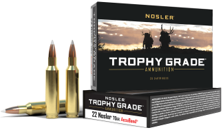 Nosler 60918 Trophy Grade  22 Nosler 70 gr Nosler AccuBond 20rd Box