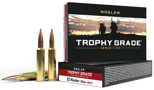 Nosler 60099 Trophy Grade Long-Range 33 Nosler 265 gr Nosler Spitzer AccuBond Long Range 20rd Box