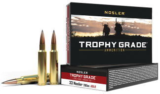 Nosler 60099 Trophy Grade Long-Range 33 Nosler 265 gr Nosler Spitzer AccuBond Long Range 20rd Box