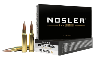Nosler 60132 Match Grade RDF 308 Win 175 gr RDF Hollow Point Boat Tail 20rd Box