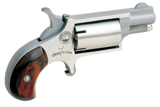 North American Arms 22LRCB Companion  SAO 22 Cal #11 Percussion 1.13" 5 rd Stainless Steel Rosewood Birdshead Grip