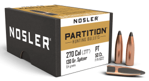 Nosler 16322 Partition  270 Win .277 130 gr Partition Spitzer/ 50rd Box