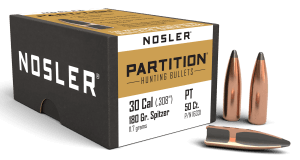 Nosler 16331 Partition 30 Cal .308 180 gr Spitzer/ 50rd Box