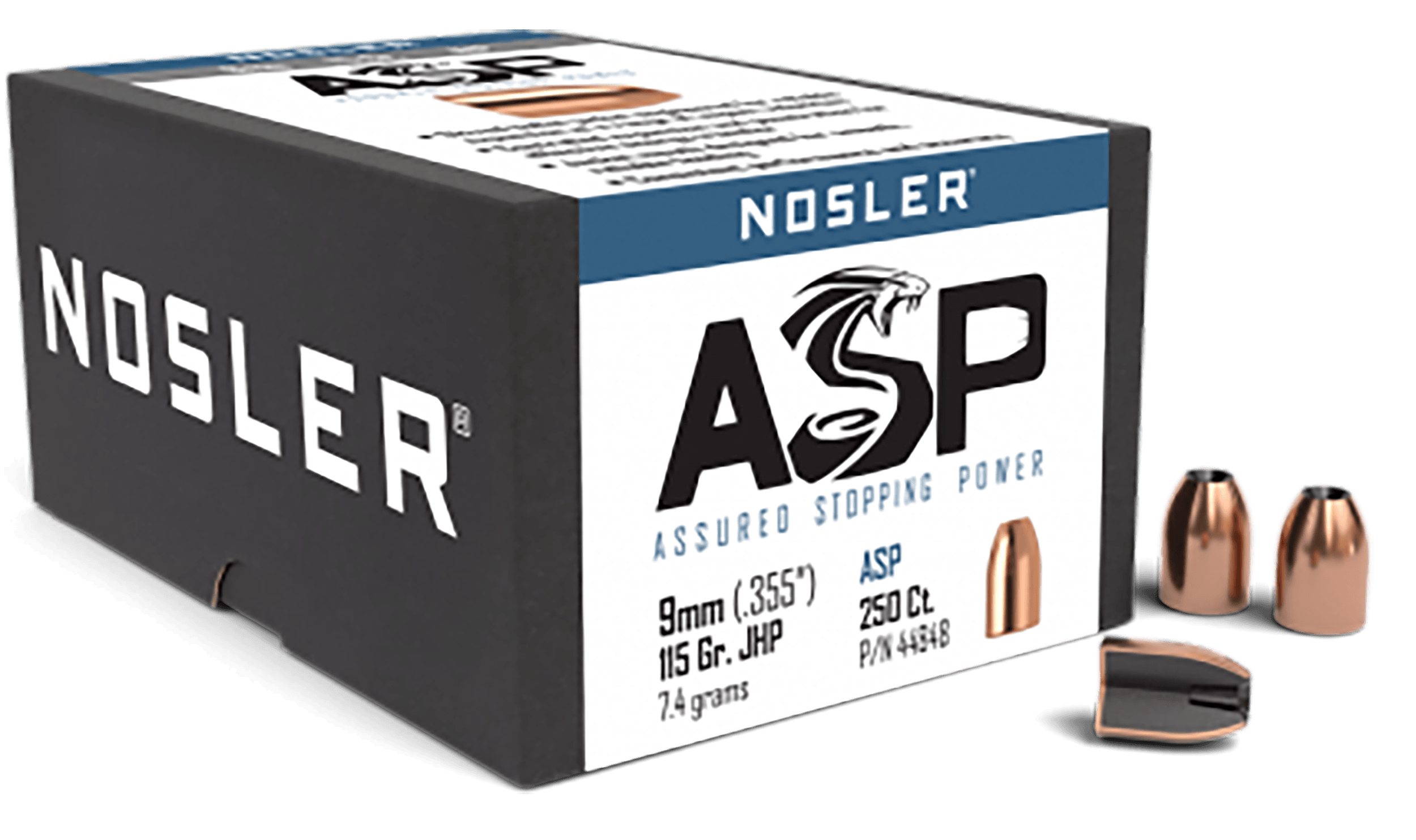 Nosler 44848 Assured Stopping Power 9mm .355 115 gr Jacketed Hollow Point/ 250rd Box