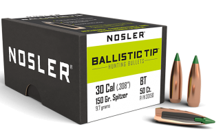 Nosler 30150 Ballistic Tip 30 Caliber .308 150 GR Spitzer/ 50rd Box