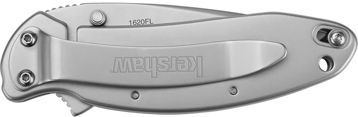 Kershaw 1620FL Scallion 2.40" Folding Drop Point Plain Bead Blasted 420HC SS Blade/Bead Blasted 410 Stainless Steel Handle Includes Pocket Clip - Image 3